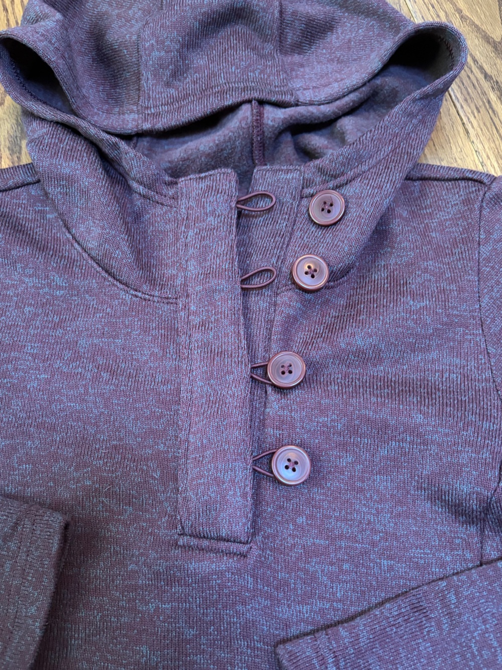Columbia Women's Darling Days Pullover Hoodie heathered burgundy/plum fleece M - Picture 3 of 8